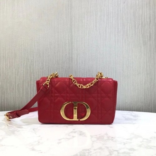 Dior BOLSO PEQUEÑO DIOR CARO Piel de becerro suave Cannage M9241 rojo