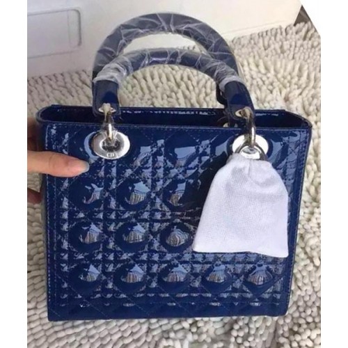 Bolso Dior Small Lady Dior Charol CD8239 Azul
