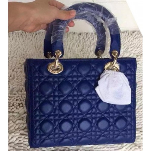 Dior Small Lady Dior Bag Piel de oveja CD8239 Azul
