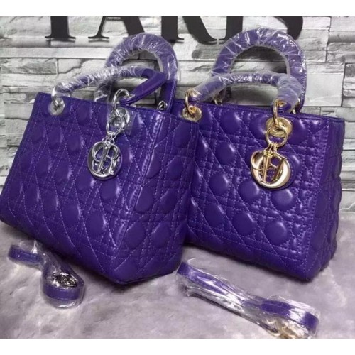 Dior Small Lady Dior Bag Piel de cordero CD6322 Violeta