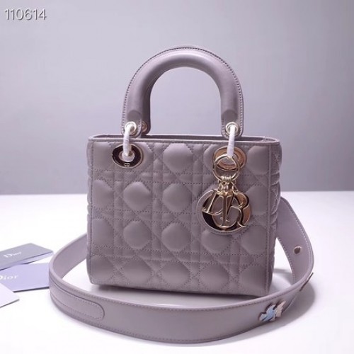 Insignias de la suerte Dior Bolso tote de piel de oveja original A88035 gris