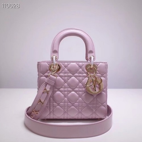 Insignias de la suerte Dior Bolso tote de piel de oveja original A88035 rosa claro