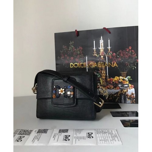 Dolce Gabbana Bolso bandolera de piel de becerro 5568 negro