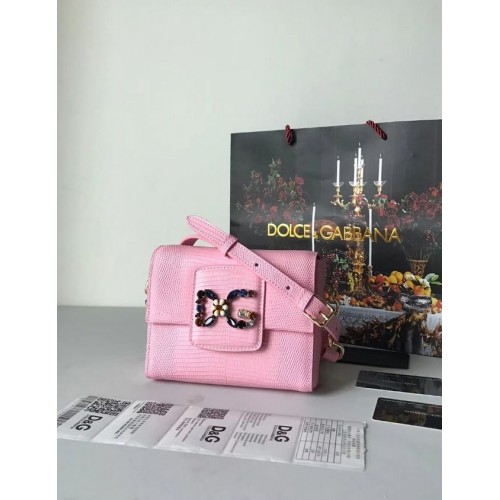Dolce Gabbana Bolso bandolera de piel de becerro 5568 rosa