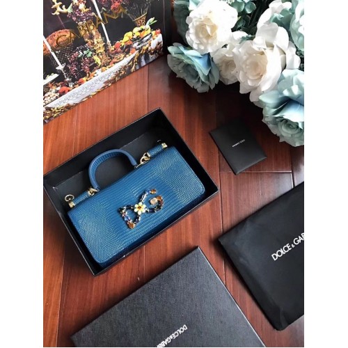 Dolce Gabbana Bolsos tote de piel de becerro 1126 Azul