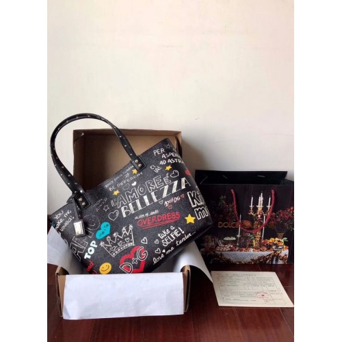 Bolso tote de piel de becerro Dolce Gabbana 4116 negro