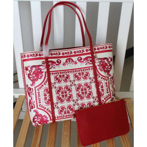 Dolce Gabbana Bolso mediano de piel con estampado de mariposas DG4161 Rojo