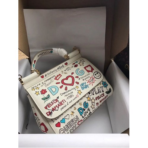 Dolce Gabbana Cuero Original 4136 Graffiti Blanco