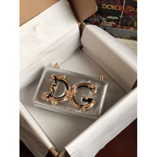 Dolce Gabbana Original Bandolera de Cuero 4006 plata