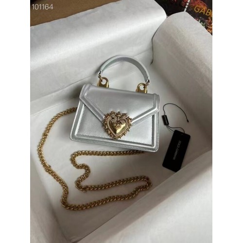 Dolce Gabbana Original Bandolera de Cuero 4011 plata