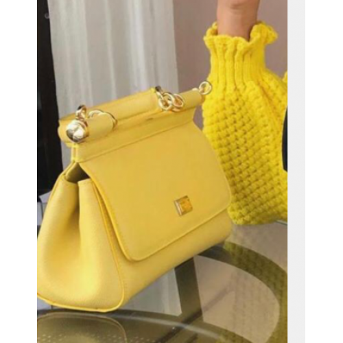 Dolce Gabbana SICILY Bolso Piel de becerro 4139 amarillo
