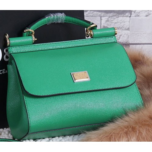 Dolce Gabbana SICILY Bolso tote de piel de becerro BB4136 Verde