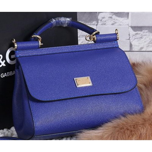 Dolce Gabbana SICILY Bolso tote de piel de becerro BB4136 Royal