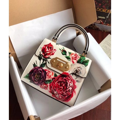 Dolce Gabbana SICILY Bolsos tote de piel de becerro de crisantemo 5588-1 blanco