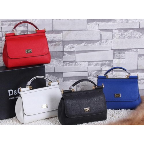 Dolce Gabbana SICILY Bolsos tote de cuero Litchi BB4136