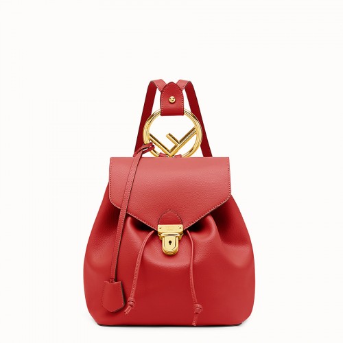 MOCHILA FENDI Mochila de cuero rojo 8BZ043A