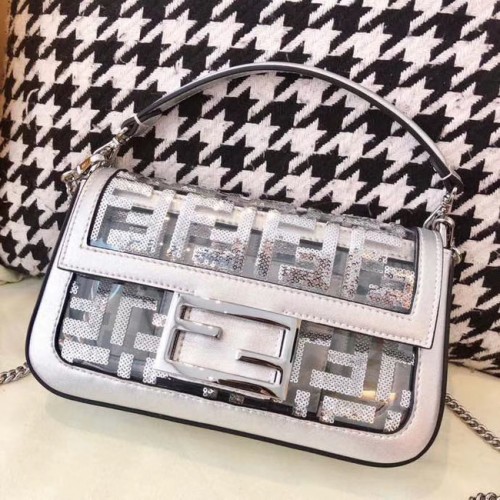 FENDI BAGUETTE MON TRESOR PU Mini bolso de hombro 8BR771A blanco