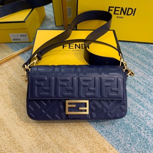 FENDI BAGUETTE Mini Bandolera 8BS017 azul oscuro