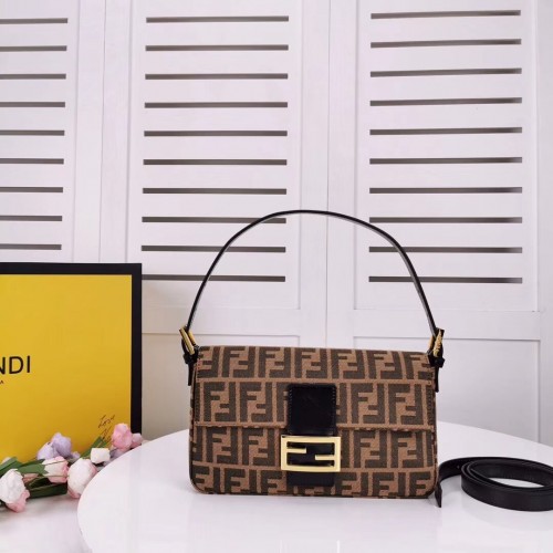 Bolso de tela FENDI BAGUETTE 8BR011 negro