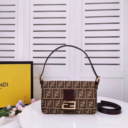 Bolso de tela FENDI BAGUETTE 8BR011 Café