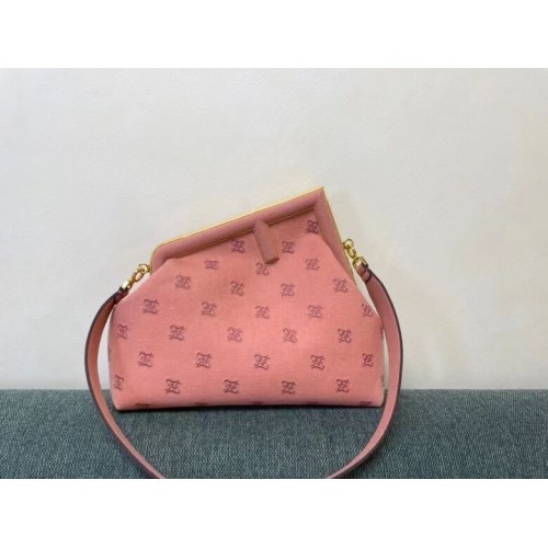 Bolso de franela FENDI FIRST MEDIUM con bordado 8BP127A ROSA