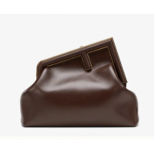 Bolso de piel FENDI FIRST MEDIUM 8BP127AB Marrón oscuro
