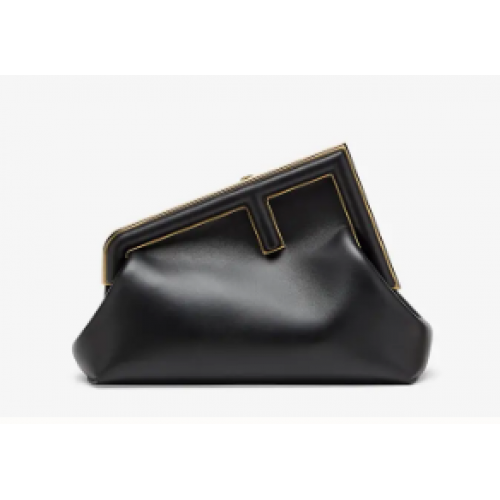 FENDI FIRST SMALL Bolso de cuero negro 8BP129A