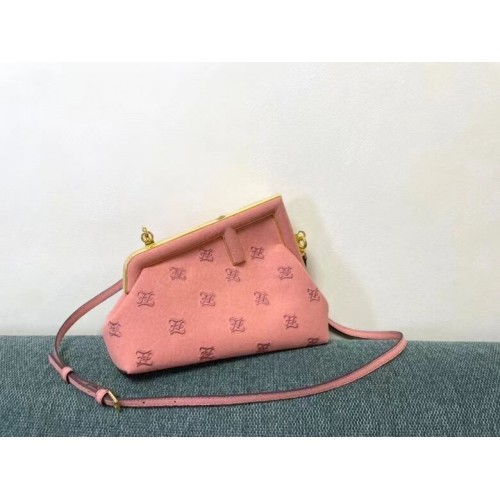 Bolso de franela FENDI FIRST SMALL con bordado 8BP129A ROSA