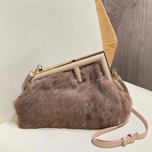 Bolso de visón FENDI FIRST SMALL 8BP129A gris