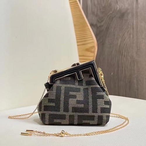 FENDI FIRST mini bolso de tela 5FB2321 negro