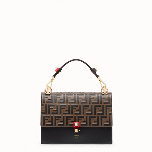 FENDI KAN I Bolso de piel negro 8BT283A