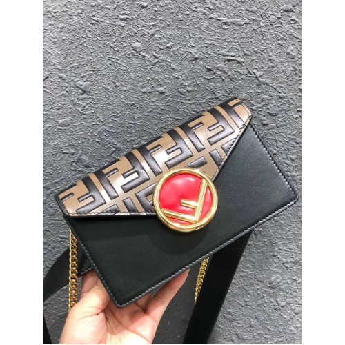 FENDI Kan I Bolso de bolsillo de cuero 13163 negro