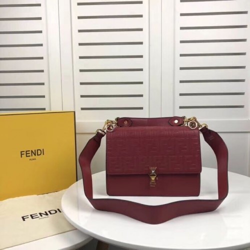 FENDI Kan I Bolso de hombro en piel F9235 rojo