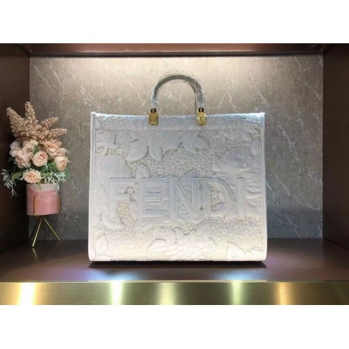 Bolso bordado FENDI LARGE 8BH386AB blanco
