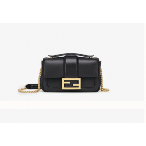 FENDI MINI BAGUETTE CHAIN Bolso de napa negro 8BS045A