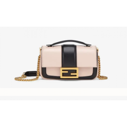 FENDI MINI BAGUETTE CHAIN Bolso napa rosa y negro 8BS045A