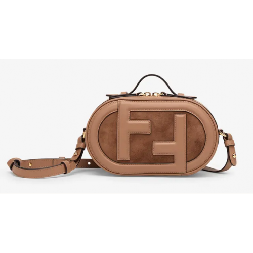 FENDI MINI CAMERA CASE minibolso de piel y ante 8BS058AH Beige