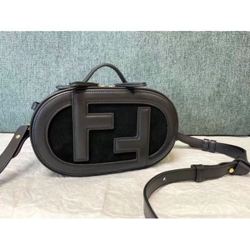 FENDI MINI CAMERA CASE minibolso de piel y ante 8BS058AH negro