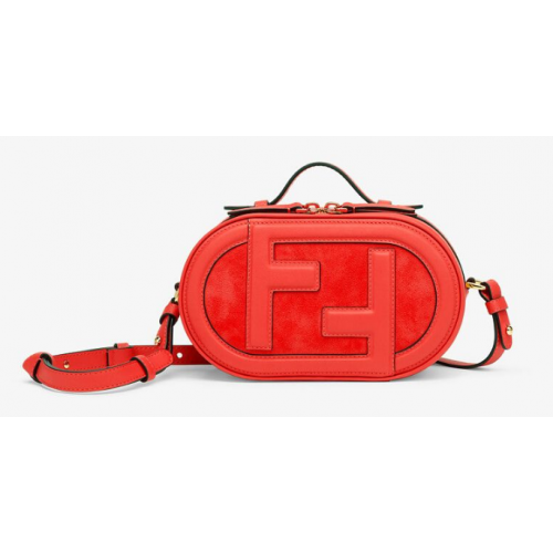 FENDI MINI CAMERA CASE minibolso de piel y ante 8BS058AH rojo