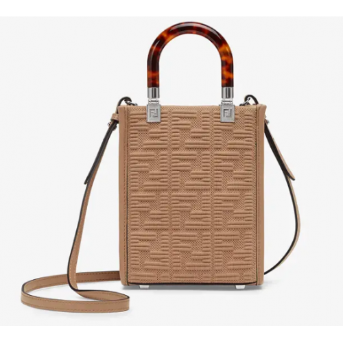 FENDI MINI SUNSHINE SHOPPER Minibolso de tela FF 8BS051AG Beige