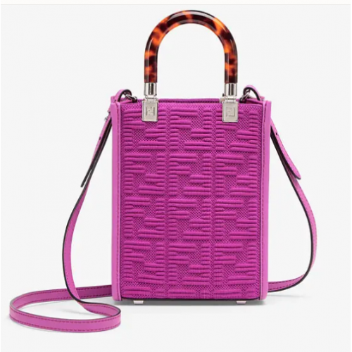 FENDI MINI SUNSHINE SHOPPER Minibolso de tela FF 8BS051AG Púrpura