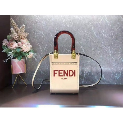 FENDI MINI SUNSHINE SHOPPER minibolso de piel 8BS051ABV Beige