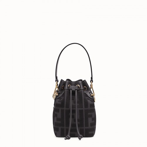 FENDI MON TRESOR Minibolso de lona negra 8BS010