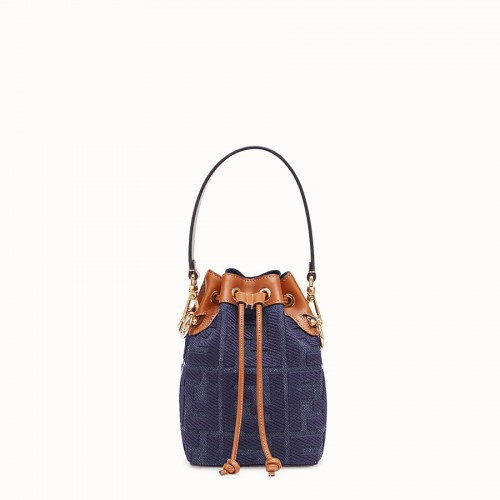 FENDI MON TRESOR Minibolso de lona azul 8BS010