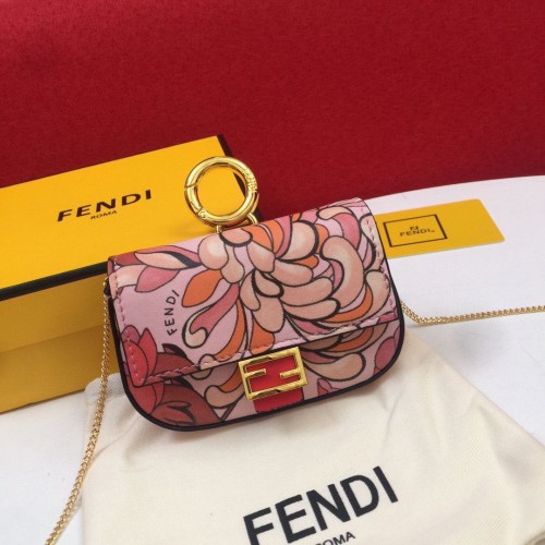 FENDI NANO BAGUETTE CHARM Bolso de cuero original de napa 7AR844 Flor