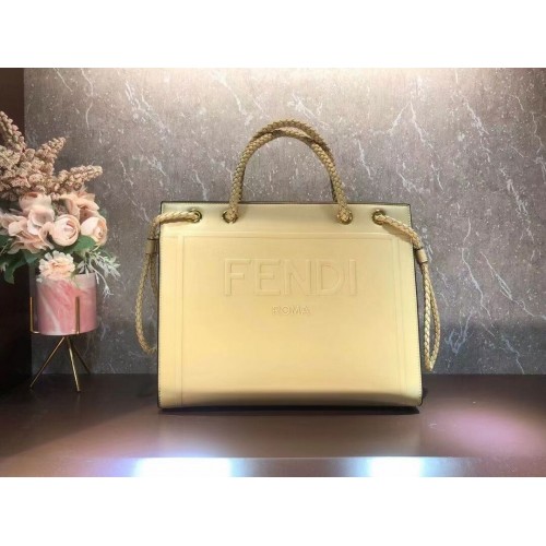 FENDI PACK MEDIUM SHOPPING BAG bolso de piel F1508 beige