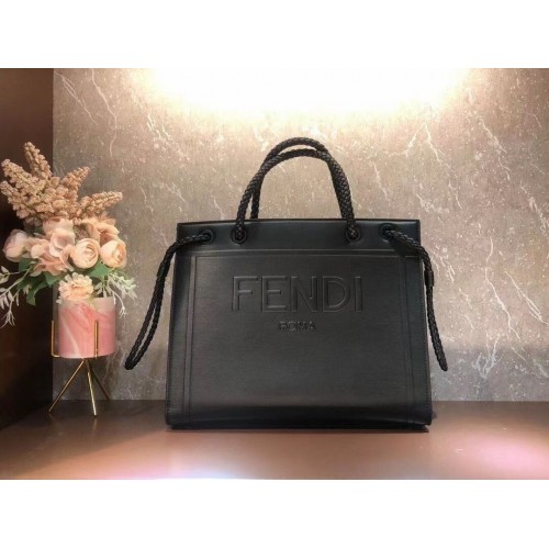 FENDI PACK MEDIUM SHOPPING BAG bolso de cuero F1508 negro