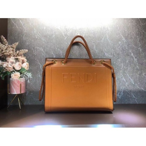 FENDI PACK MEDIUM SHOPPING BAG bolso de piel F1508 naranja
