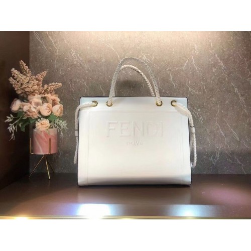FENDI PACK MEDIUM SHOPPING BAG bolso de piel F1508 blanco
