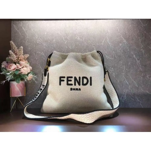 FENDI PACK SMALL POUCH Paja trenzada Large-bag F1529 beige